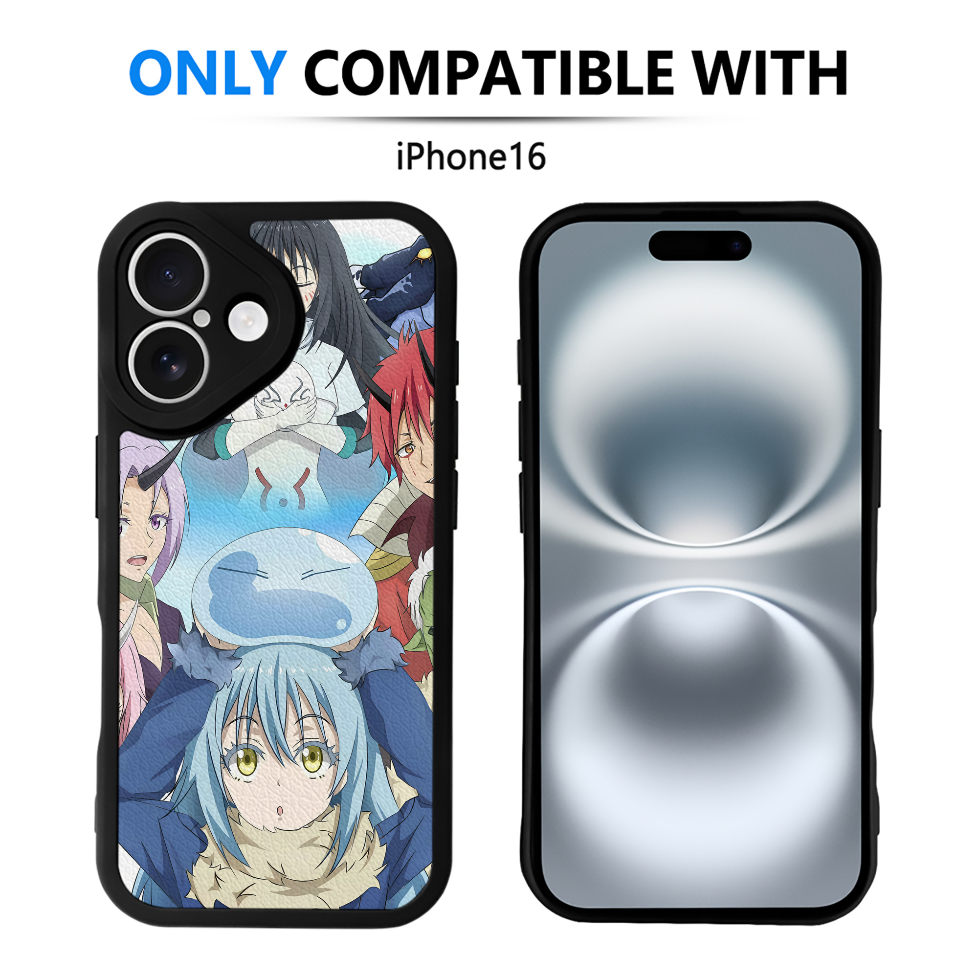 （画像用） 転スラ Regarding Reincarnated to Slime 【iPhone 16シリーズ対応】シリコンスマホケース（レザー調） 材質：シリコン